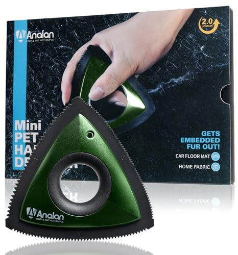 ANALAN Spazzola peli Gatto la rimozione dei peli degli Animali Domestici, Mini depilatore per Cani e Gatti, Spazzola per Auto, tappeti, Peluche, divani e mobili (Verde)