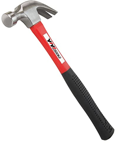 YIYITOOLS Claw Hammer With fiberglass Handle – 16-oz, Red and Black (YY-1-003)