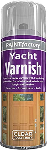 HZ Enterprises All Purpose Yacht Varnish 400ML - Professional Clear Gloss Finish Spray Wood Color Paint (1)
