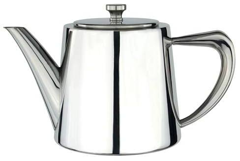 Café Olé Derwent Teiera, 510 ml, per 2 persone, acciaio inossidabile, design moderno con finitura a specchio, beccuccio perfetto per versare