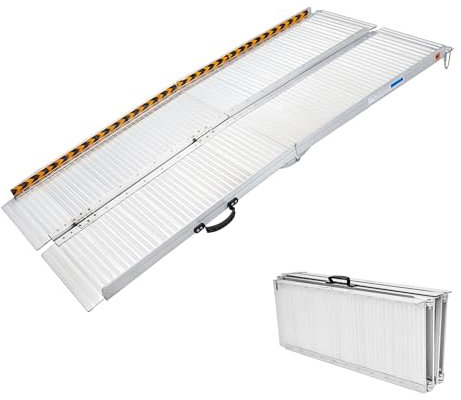 Rollstuhlrampe Klappbar, gardhom Rollstuhlrampe für Treppen 214cm, 362kg LadekapazitäT Anti-Rutsch, Extrabreit 72cm Schwellenrampe füR Heimtreppen Treppen TüRen