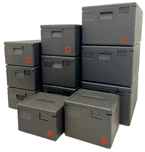 ZStyle Thermobox aus EPP, Isothermischer Behälter, professionelle Isolierbox für heiße und kalte Lebensmittel, Catering, EPP Box, Transport, Eco Line (C - 60 x 40 x 25,7 cm - Fassungsvermögen 35,5 l)