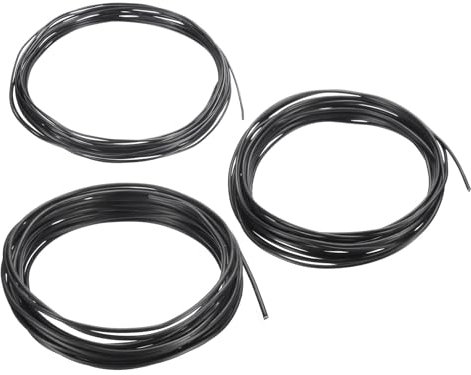 PATIKIL 1/1.5/2mm Bonsai Training Wire, 3 Roll Floral Wire Stems Anodized Aluminum Tree Wire 16.4 Feet Total for Gardening Branch Fixing, Black
