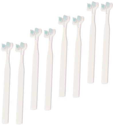 WOONEKY 8stücke Teiliges Haustier-zahnbürsten Für Katzen Und Kleine Hunde Doppelköpfige Weiche Bürsten Für Schonende Zahnreinigung Und Optimale Zahnpflege Für Yorkshire Terrier Und