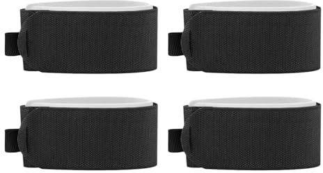 Correas de sujeción de esquí, 4 Lazos de Nailon para esquí, 5 x 48 cm, Bandas de Transporte para bastón y Snowboard, Accesorios Ajustables para Deportes de Invierno para un fácil Transporte