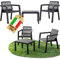 Ondis24 Riviera Balkonmöbel Set 3 teilig Gartenmöbel Lounge Set 2 Sessel mit Beistelltisch in Jute Optik aus UV-& wetterbeständigen Kunststoff Balkonmöbel Kleiner Balkon Sitzmöbel Loungetisch