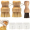 Set di 6 spazzole a fungo, con tre ganci, ecologiche, per funghi, per la pulizia della cucina, del bagno, della pulizia delicata dei funghi o delle verdure