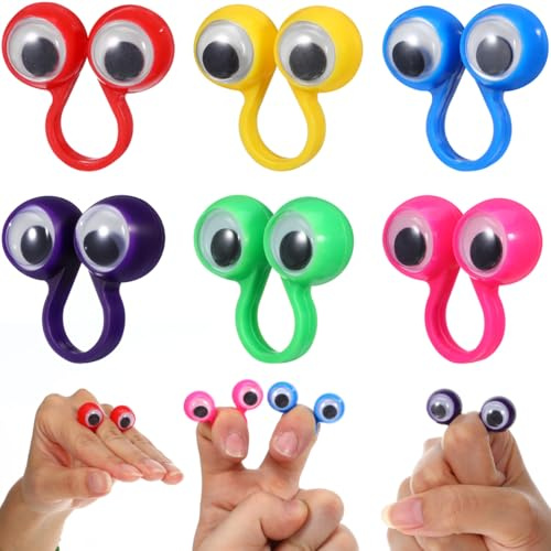 Yardwe 10Pcs Finger Puppets with Moving Eyes Educational Finger Toys for Kids Interactive Storytelling Game Party Favors Creative Learning Play
