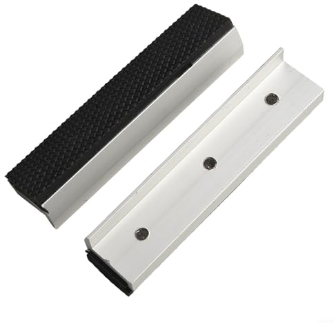 Protections de mâchoires d'étau en aluminium avec coussinets magnétiques pour étau d'établi, étau, étau de perceuse et colliers de serrage, couvertures souples multi-usages avec forme de V et (12,7 cm