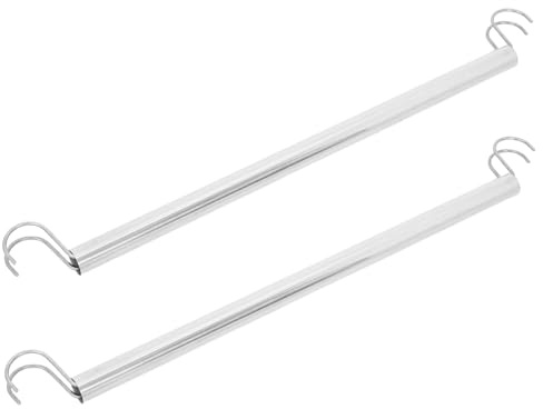 Warmhm 2 Pezzi Asta Appendiabiti Armadio Acciaio con Ganci Barra Resistente per Appendere Vestiti Supporto Facile da Montare per Organizzare in Spazi Compatti