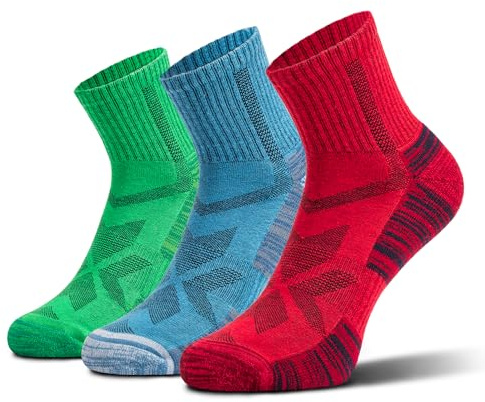 NORDIC Socks Calzini Hiking leggeri in lana Merino, per uomo e donna, confezione da 3 paia, taglio basso, unisex, anti-vesciche, anti-umidità (IT, Testo, XXL, XXL, Regular, Regular, Colori)