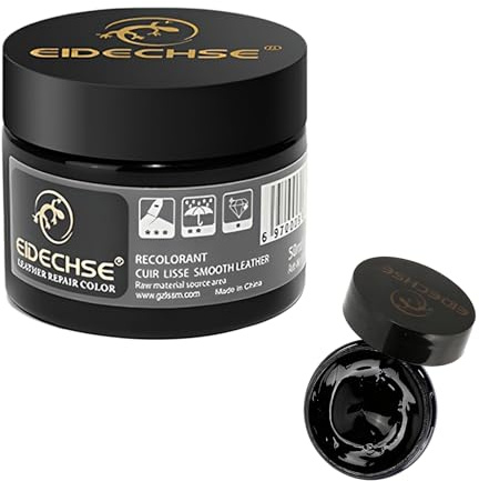 Reparationskräm för svart läder, 50 ml, flytande hudfärg, läderreparation, bilvård, Repreparation, lämplig för bilsäten, soffor och reparation av sprickor i skor