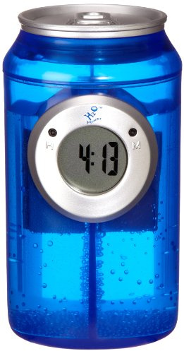 H2O Power Can Shape Water Powered Clock, Tin, Blue