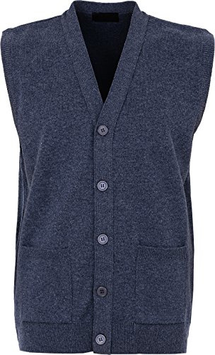 Maan Store Men’s Sleeveless Cardigan Sweater Vest – V-Neck Knitted Button-Down with Front Pockets, Lightweight Casual and Office Wear 3X-Large, Denim
