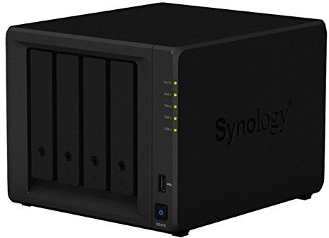 Synology DS418 4-Bay Diskstation NAS (Realtek RTD1296 2GB Ram 2xRJ-45 1GbE LAN-Port), Bundle mit 4 x 4TB WD RED Plus HDD (WD40EFZX - 68AWUN0)