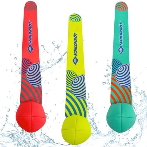 Schildkröt Set de 3 Pelotas de Buceo de Neopreno con Cola | Juguetes Acuáticos para Niños | Diseño Colorido y Suave | Ideal para Piscina y Playa | Apto para Niños a Partir de 6 Años