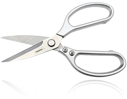 TONMA Kitchen Scissors All Purpose [Made in Japan] Effortless Cutting, Quality Japanese Ergonomic Handle Heavy Duty Poultry Shears for Herbs, Chicken, Food, Office, Leather