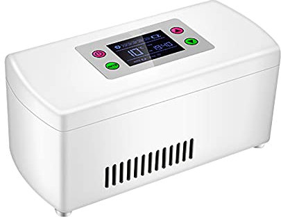 Frigoríficos Mini enfriador de insulina, refrigerador portátil de insulina, para viajes en automóvil, hogar, mini cajas frías, manteniendo el enfriamiento 2-18 ℃ Refrigerador de temperatura const