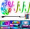 HOUHUI LED Strip Lights 2m, RGB Light Strip for 40-60in TV Backlight, Color Changing Waterproof IP65 With Remote, USB Light for Bedroom TV PC Monitor Mirror Cabinet Desk