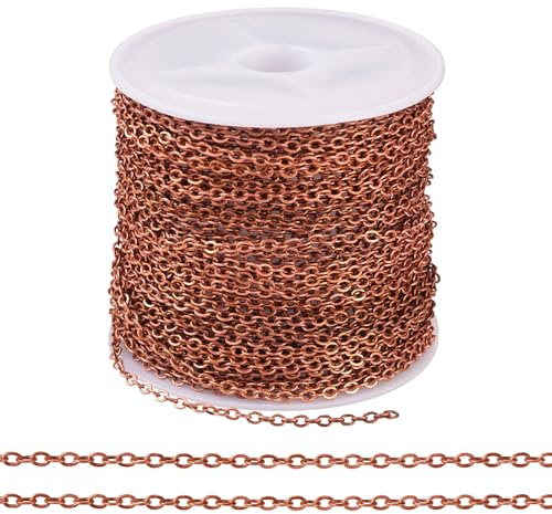 Craftdady 33 fot smyckestillverkning kedjor halsband kors länkkedja 2,5 x 2 mm smyckekedja för smycken armband halsband tillverkning