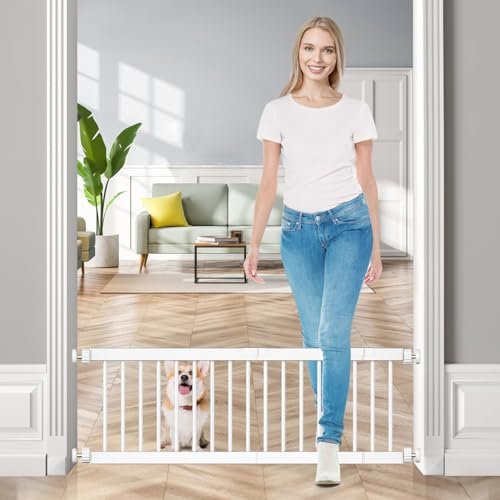 Kurzes Hundegitter, Fldofaves Extra breites 45-115cm Haustiergitter Gatter für Hunde im Innenbereich, 35cm Höhe Türschutzgitter & Für Türen,Treppen, Flure erweiterbares Türgitter mit 3 Verlängerungen