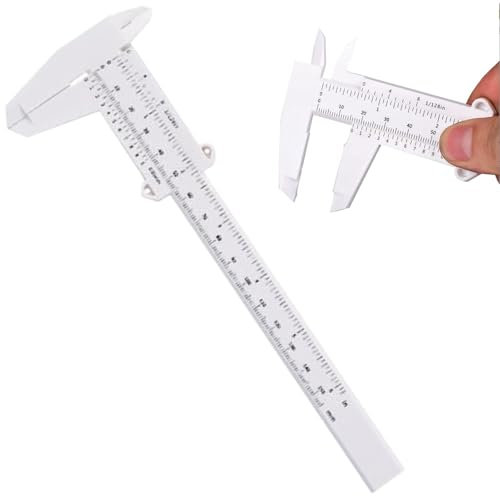 Eyebrow Caliper,Plastic Sliding Measuring Device for Makeup,Calipers Tool,Ruler Double Scale Sliding Gauge Plastic for Permanent Makeup, Stencil Ruler, Reusable Eyebrow, Vernier Caliper, Silver