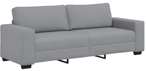 vidaXL Divano a 3 Posti Grigio Chiaro 220x77x82 cm in Tessuto, Divano, Divano a 3 posti, Divano in Tessuto, Divano, Divano a Tre posti