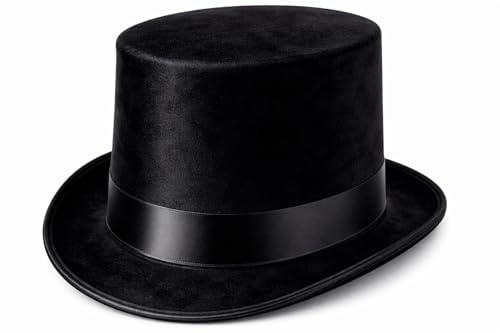 ZANGOC Cappello a cilindro in velluto nero per adulti, accessorio vittoriano Steampunk per travestimento, cappello classico per cabaret, cosplay ed eventi, cappelli eleganti da uomo nel Regno Unito