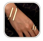 Uwiyo Bracelets à Manchette Or Bague Or pour Femme, Bracelet Ouvert Manchette Large Bracelet Manchette Réglable Bagues Ouvert Bague Ensemble Bracelets Bagues pour Femme Fille (Ensemble d'or 5)