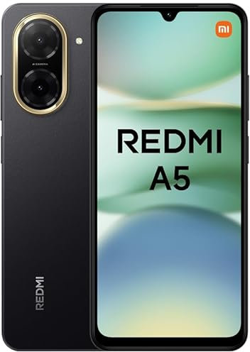 Xiaomi Redmi A5 - Smartphone de 3+64GB, Pantalla inmersiva de 6,88 120 Hz, Potente procesador Octa Core, Cámara Dual AI de 32 MP, 5100 mAh, Cargador no Incluido, Negro (Versión ES)