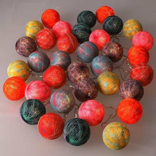 GURU SHOP Guirnalda de luces, 35 bolas LED, farolillos, varios colores, 7 x 7 x 450 cm
