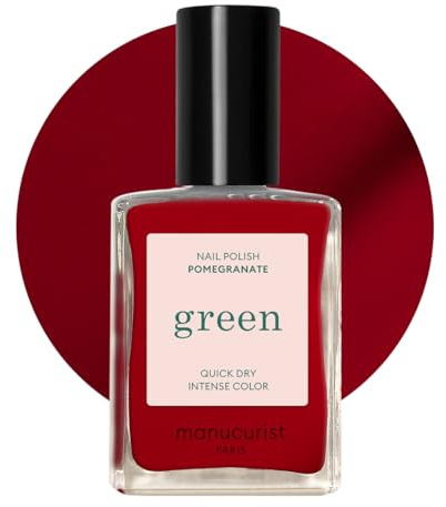 Manucurist Grönt nagellack granat hallonröd – klassisk – professionell manikyreffekt – nagellack – 15 ml