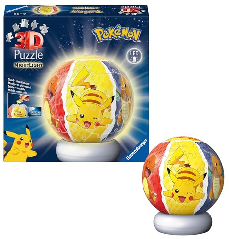 Ravensburger Pokémon 72-Piece Nightlight Puzzle – Interactive Glow-in-the-Dark Puzzle Toy for Kids & Collectors