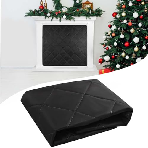 Magnetic Fireplace Cover Blanket Draft Stopper 33*29in Brick Fireplace Screen Insulation Cover Chimney Cold Air Blocker with Strong Magnet Hook-and-Loop Fasteners for Winter Iron Frame Stops Heat Loss
