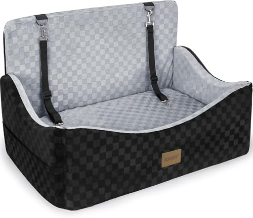 Siège Auto Chien, Siège Auto pour Chien de Grande Moyenne Taille, lit de Voyage avec Ceinture de sécurité, Coussin épais, Fond antidérapant, Lavable et Portable