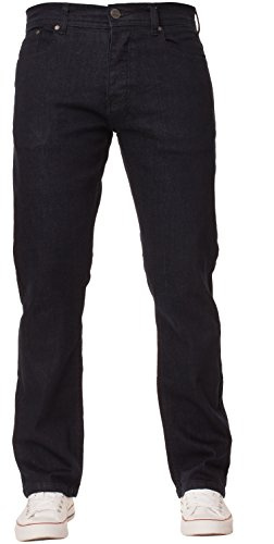 Nya ENZO stretch raka ben normal passform klassiska enkla denim jeans, BLÅ, 34W x 32L