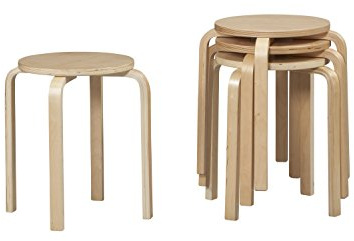 Linon Kenley Bentwood Natural Stool