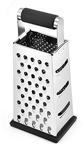 Lomoni, vertikale Edelstahl-Reibe, vierseitige Reibe für Gurken, Karotten und Käse, Reibe, Melone, Hobeln, Kartoffeln, Hobel, rutschfester Griff, Schäler