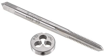 sourcing map 8-32 UNC Gewindebohrersatz, HSS Maschinengewindebohrer mit Rundgewindebohrer, Recht Hand