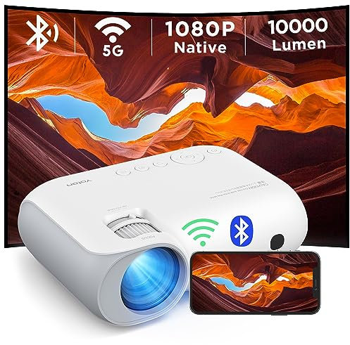 [Apps integrate & 2025 Upgraded] Proiettore Portatile con WiFi 6 Bluetooth 5.4, Yoton Y4PRO Mini Proiettore Supporto 1080P, Auto Keystone, Per Phone/HDMI/USB, Compagno ideale per la casa e i viaggi