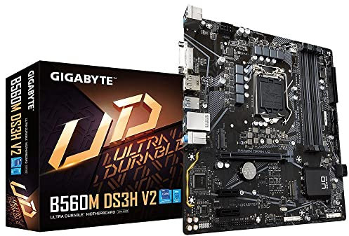 GIGABYTE B560M DS3H V2 Mainboard (LGA 1200/ Intel/ B560/ Micro-ATX/Dual M.2/ PCIe 4.0/ USB 3.2 Gen1/ GbE LAN/Motherboard)