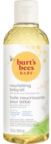 Burt's Bees Baby Oil, Nourishing Baby Moisturiser With Apricot Oil, Paediatrician-Tested, 147.8 ml