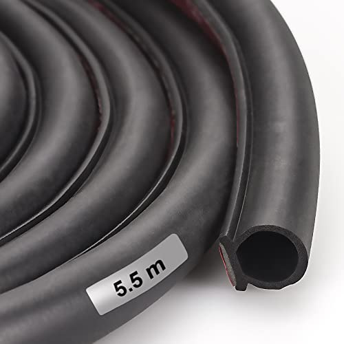 Dichtungsband für Türen Fenster Selbstklebendes Schaumstoffband Türdichtung Fenster, für Anti-Kollision/akustisch/wasserdicht/staubdicht (schwarz, 5.5M)