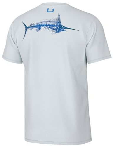 HUK Mens Fishing Graphic Tee, Performance Short Sleeve, Quick-Dry, Bill Bones - White, XX-Large