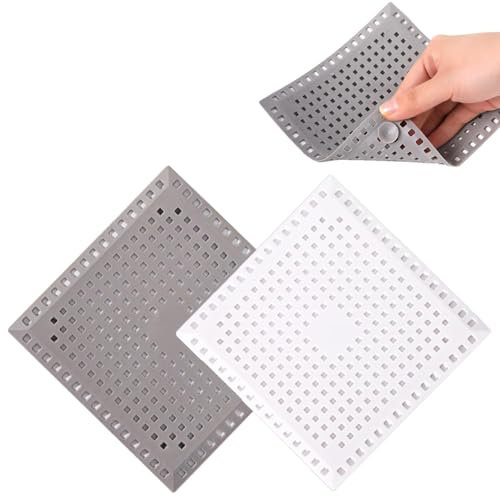 (2 Pack) Drain Protectors with Sucker, Durable Silicone Bathtub Stopper 14.5cm/5.7inch Sink Strainer Hair Catcher Filter Trap for Bathroom Bathtub Shower Drain Kitchen Sink Pet Hair