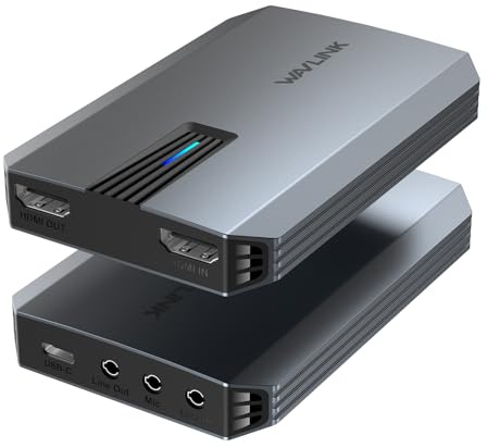 WAVLINK Scheda di registrazione video HDMI 4K, scheda di registrazione video HDMI per streaming live e giochi, latenza estremamente bassa, supporto VRR, plug-and-play, funziona con