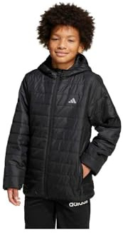 adidas Unisex Kids ESSENTIALS LIGHT PADDED JACKET, black/REFLECTIVE SILVER, 11-12 Years