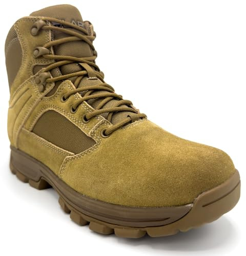 LA Police Gear LAPG Men's Sector 6 Side-Zip Duty Boot, Comfortable & Durable Tactical Work & Hiking Boots for Men, Coyote, 10.5 Standard