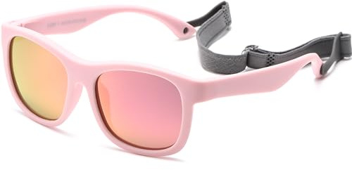 Musivon Gafas de Sol Niño 6 meses - 3 años, niño y niña Polarizadas gafas de sol bebe, marco flexible para vacaciones en la playa