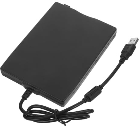 VILLCASE Lecteur de Disquettes Externe USB Noir en Abs, Portable et Plug and Play, Compatible PC et Ordinateur Portable pour Lire et Transférer Données de Disquettes 3,5 Pouces